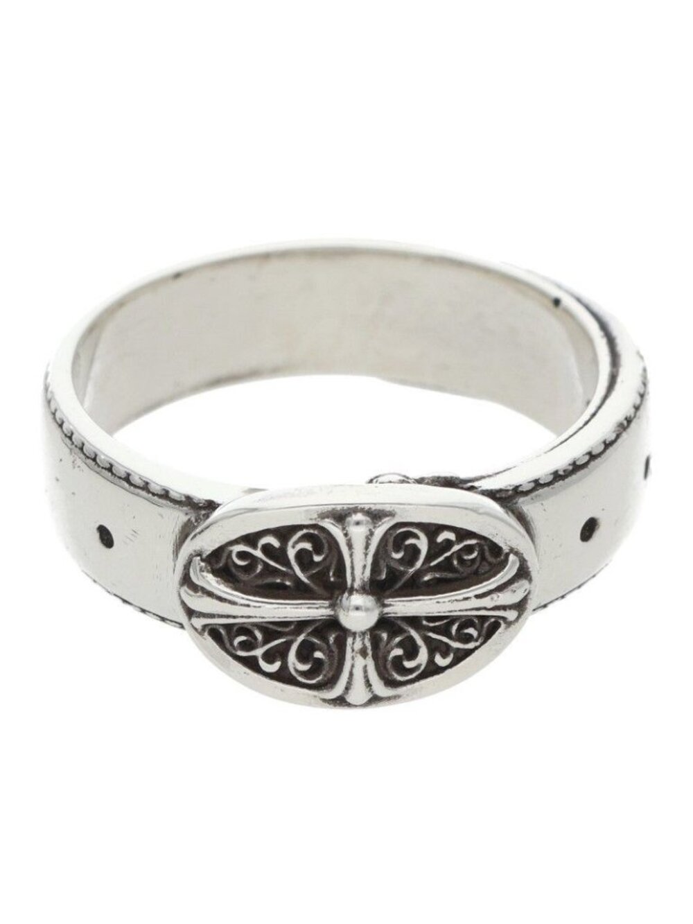 Chrome Hearts Belted Oval Small Silver Ring